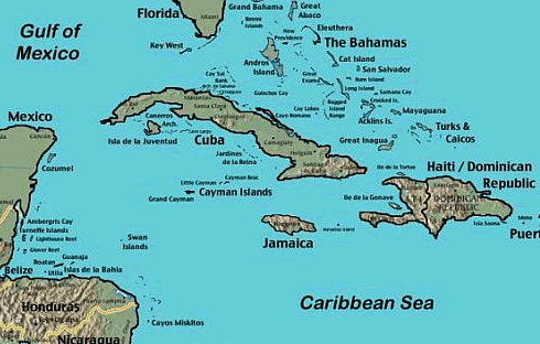 CAYMAN ISLANDS MAP CARIBBE